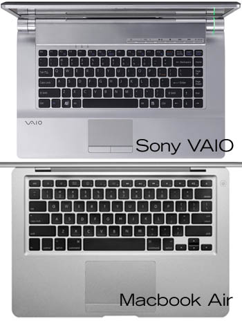 Sony Vaio Above, Macbook Air Below